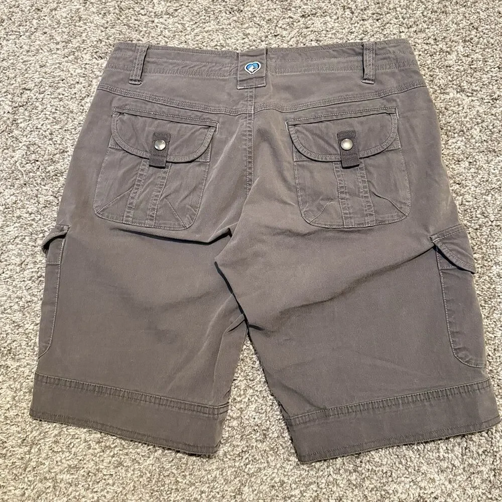 Kuhl Cargo Shorts Womens Size 4 Gray Vintage Patina Dye 11